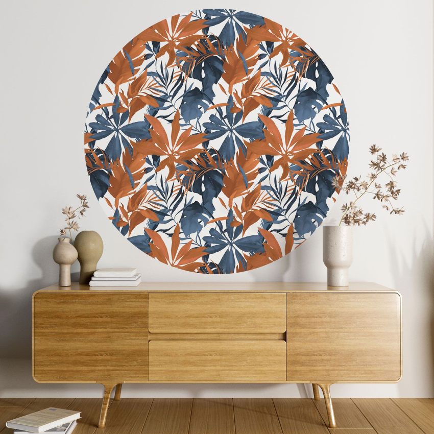 Papier peint rond / cercle - Motif botanique - 182