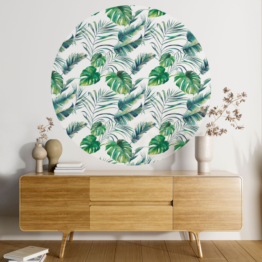 Papier peint rond / cercle - Motif botanique - 194