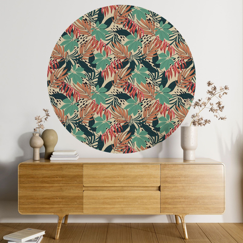 Papier peint rond / cercle - Motif botanique - 202