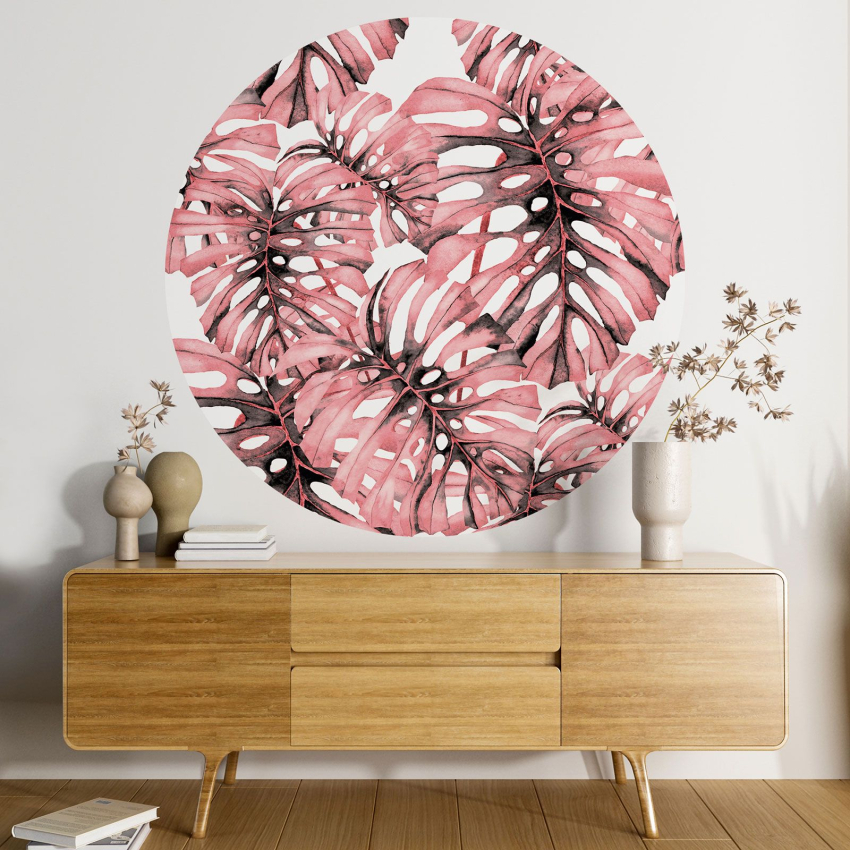 Papier peint rond / cercle - Motif botanique