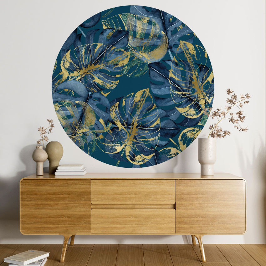 Papier peint rond / cercle - Motif botanique