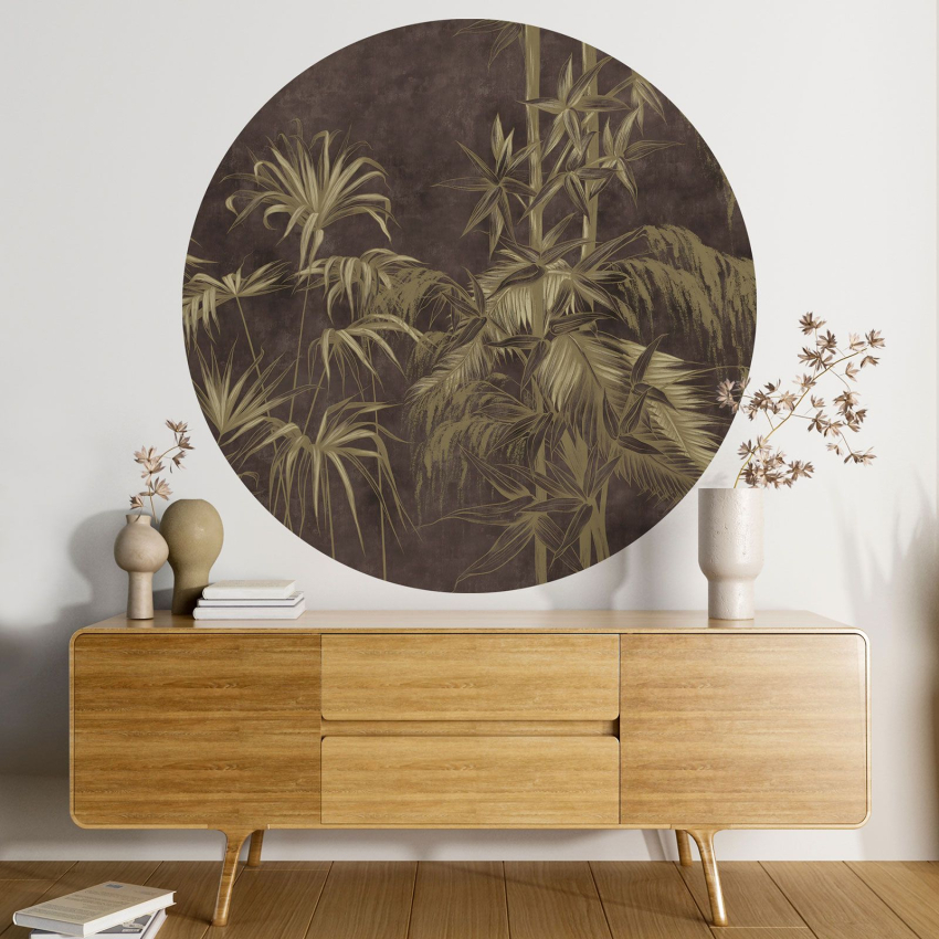 Papier peint rond / cercle - Motif botanique