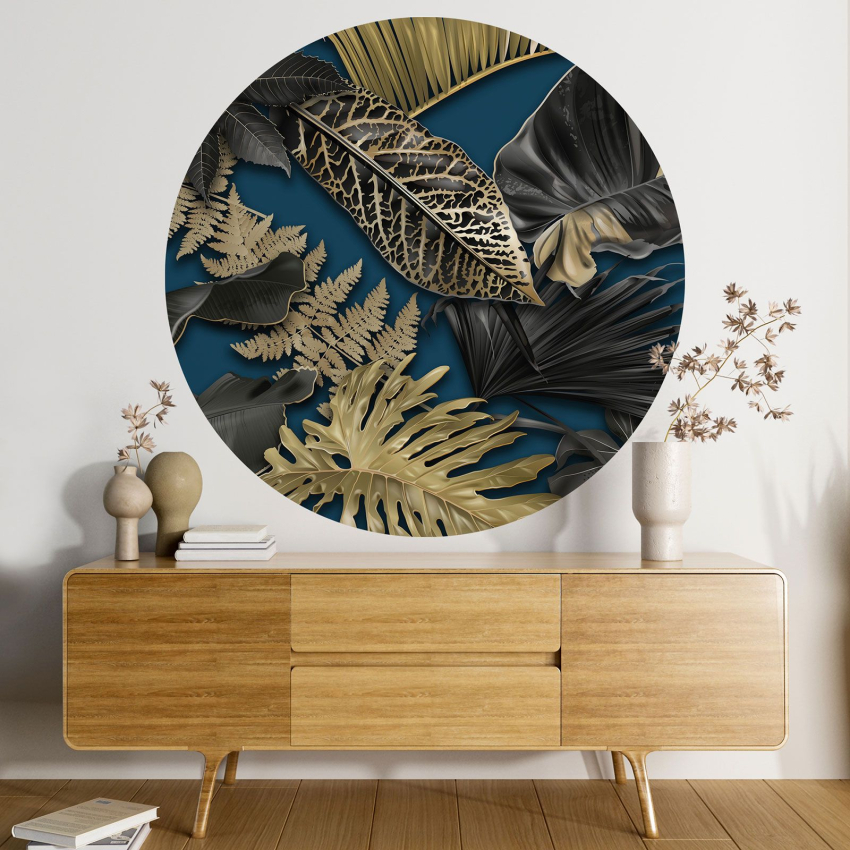 Papier peint rond / cercle - Motif botanique
