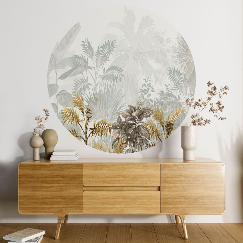 Papier peint rond / cercle - Motif botanique