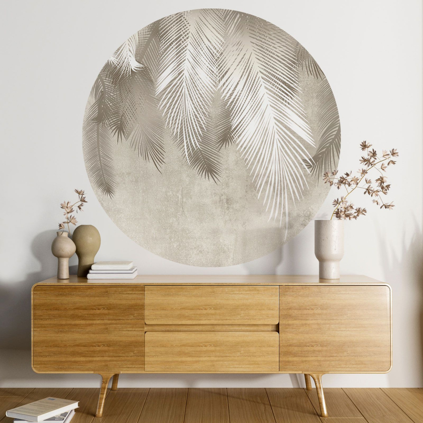 Papier peint rond / cercle - Motif botanique