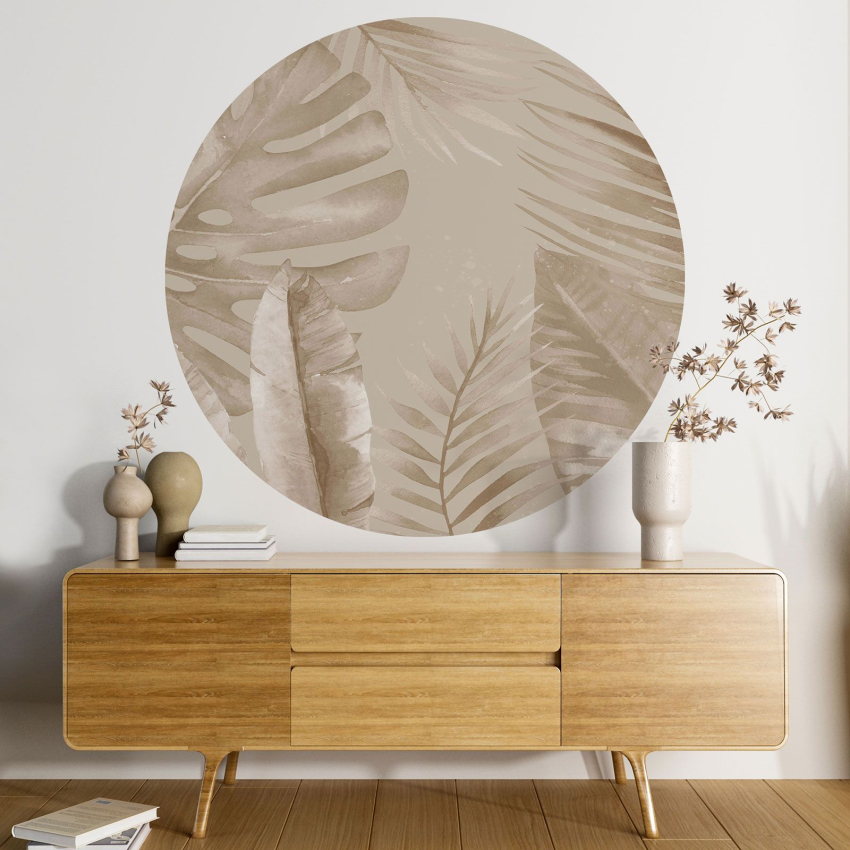 Papier peint rond / cercle - Motif botanique