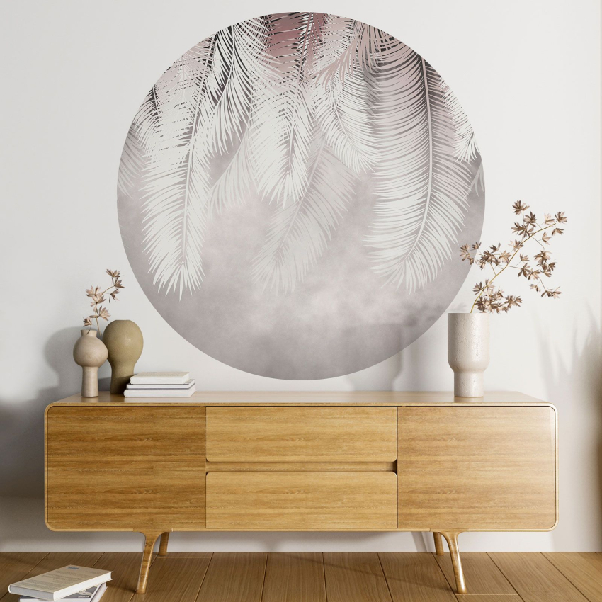 Papier peint rond / cercle - Motif botanique
