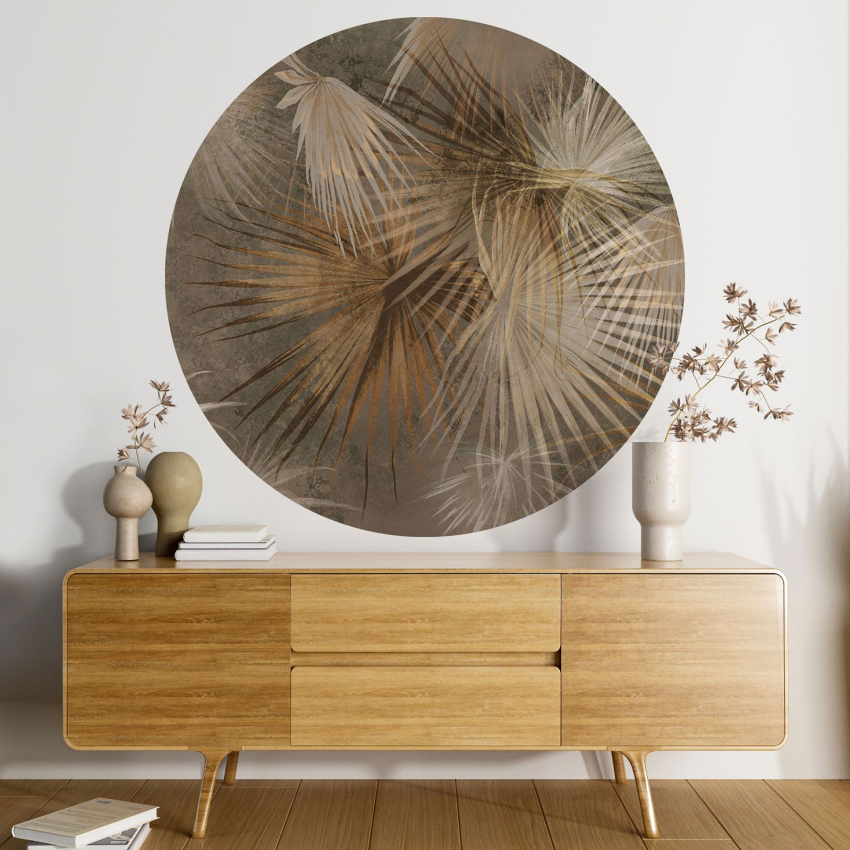 Papier peint rond / cercle - Motif botanique