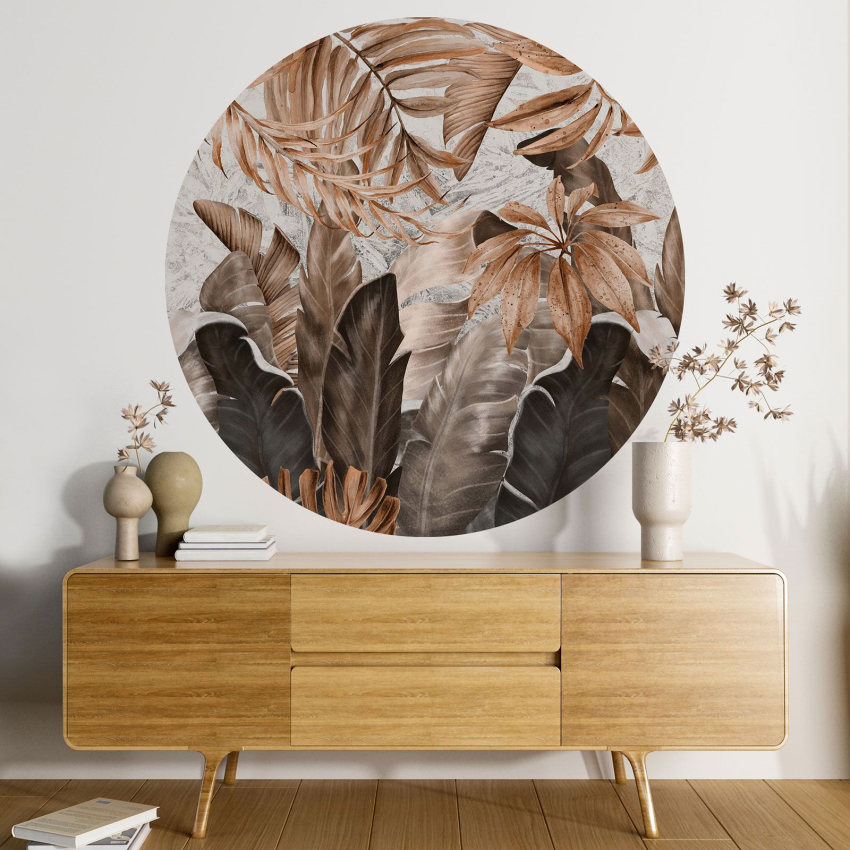 Papier peint rond / cercle - Motif botanique