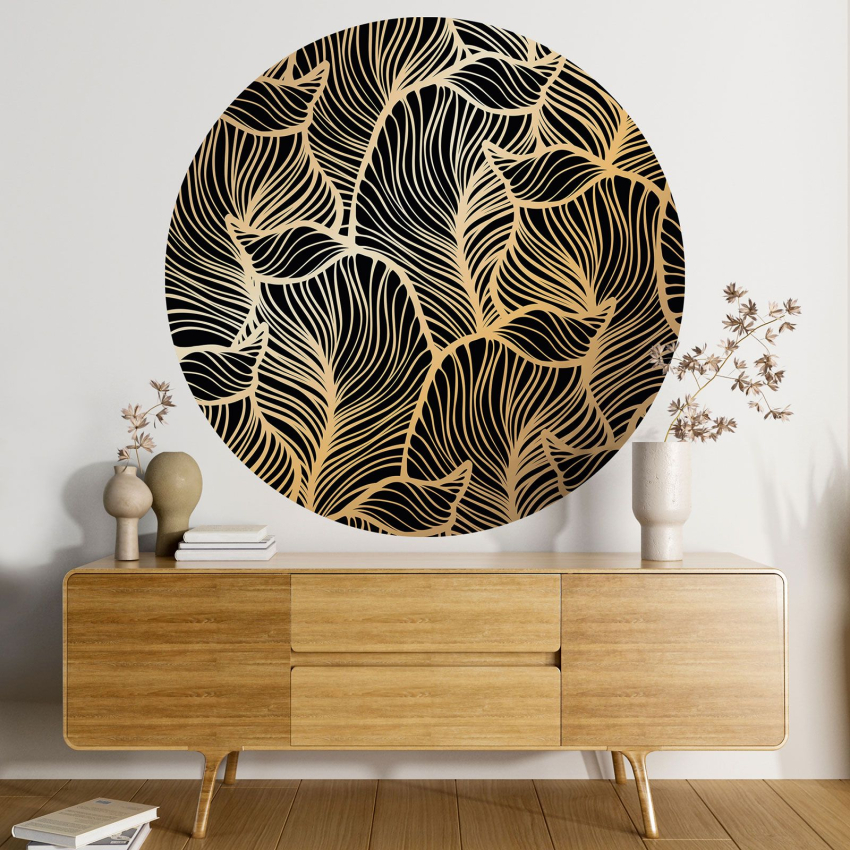 Papier peint rond / cercle - Motif botanique