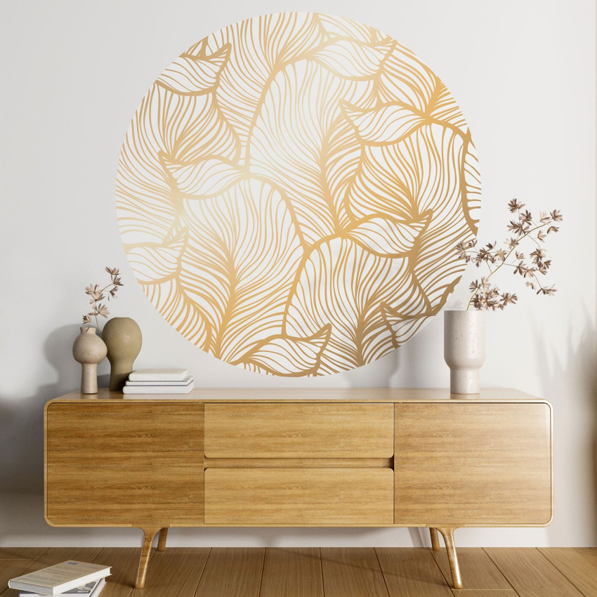 Papier peint rond / cercle - Motif botanique