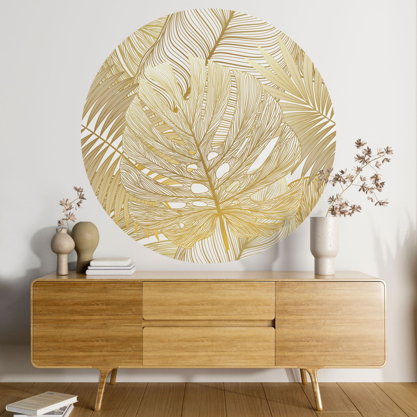 Papier peint rond / cercle - Motif botanique