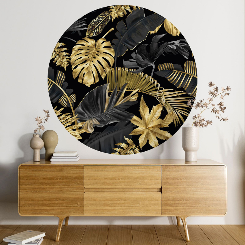 Papier peint rond / cercle - Motif botanique