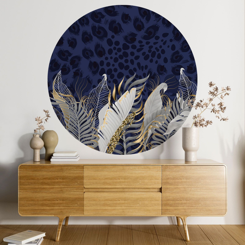 Papier peint rond / cercle - Motif botanique