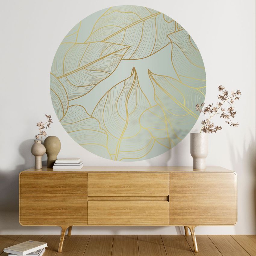 Papier peint rond / cercle - Motif botanique