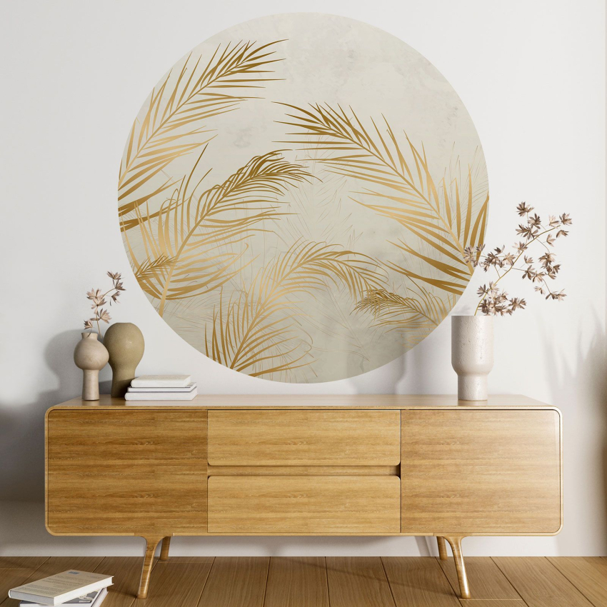Papier peint rond / cercle - Motif botanique