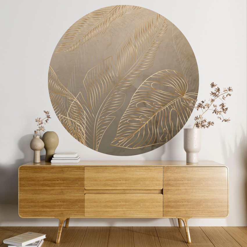 Papier peint rond / cercle - Motif botanique