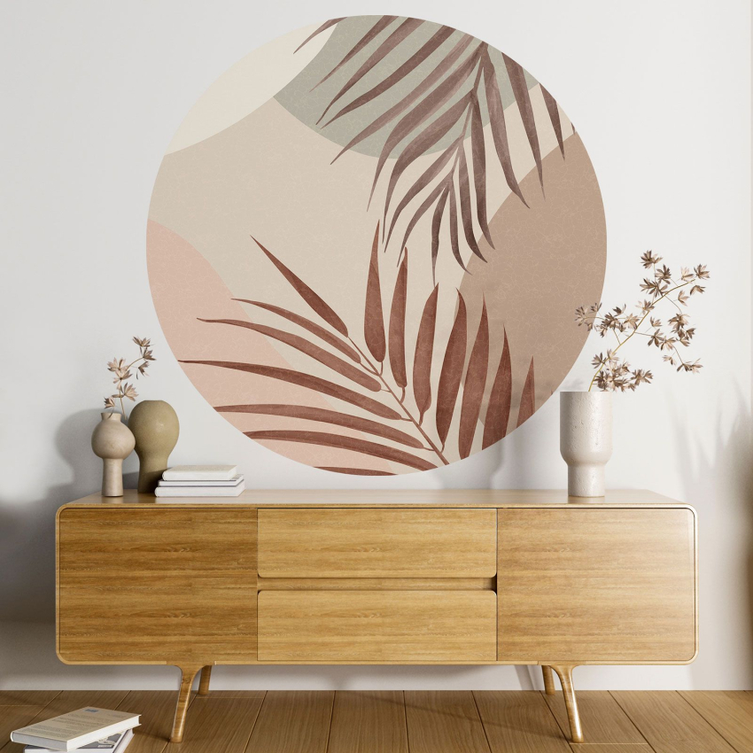 Papier peint rond / cercle - Motif botanique