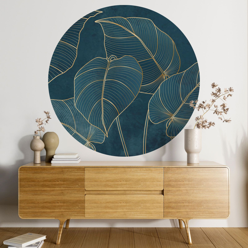 Papier peint rond / cercle - Motif botanique