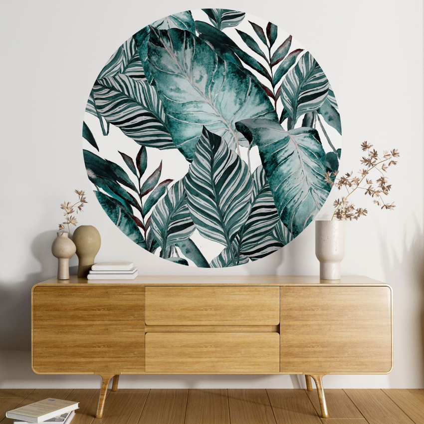 Papier peint rond / cercle - Motif botanique