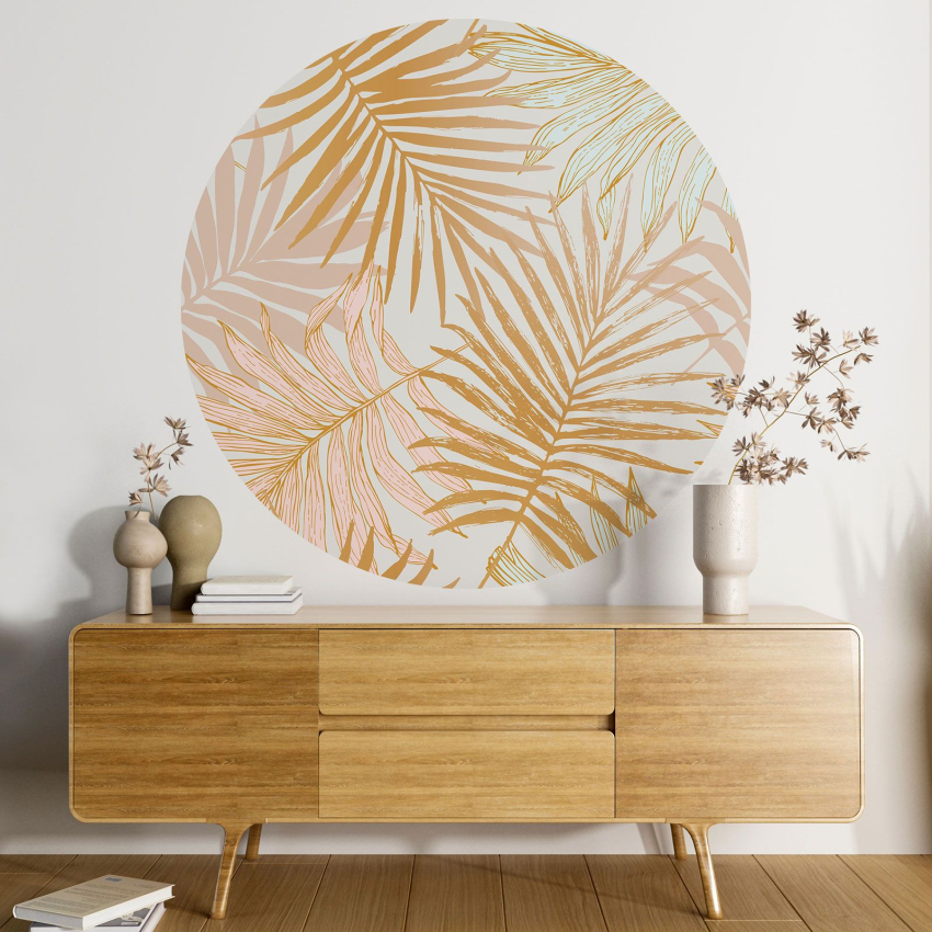Papier peint rond / cercle - Motif botanique