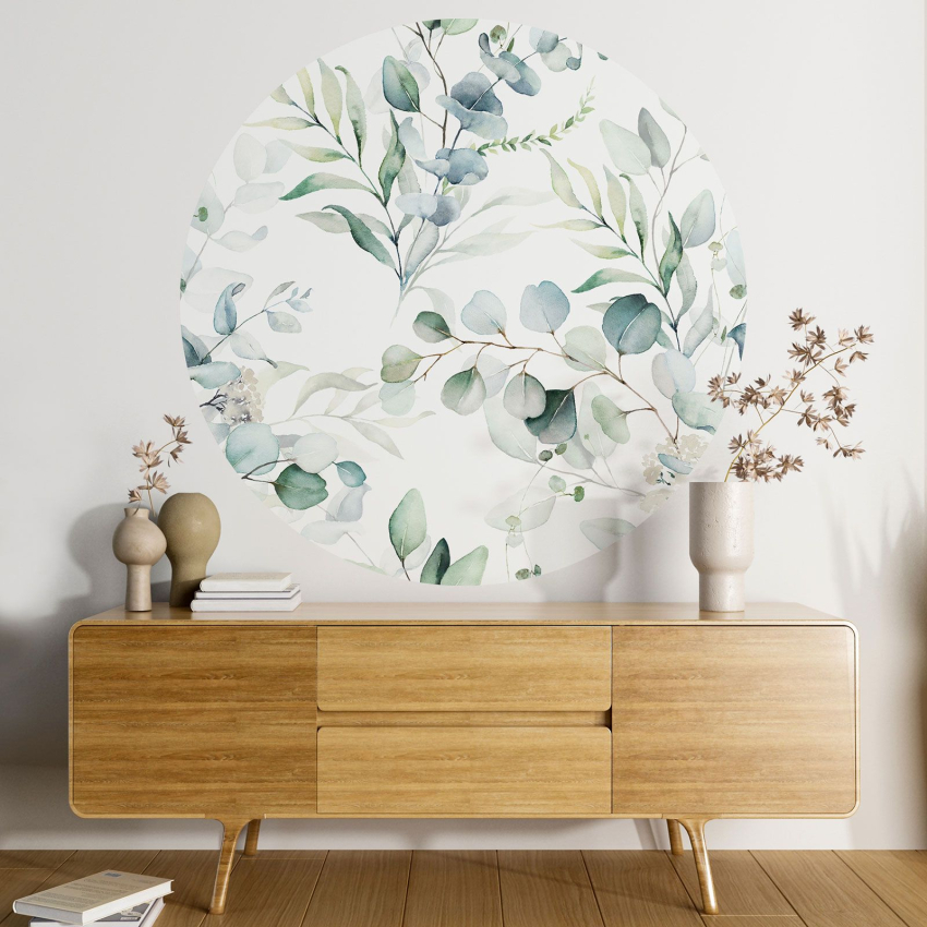 Papier peint rond / cercle - Motif botanique