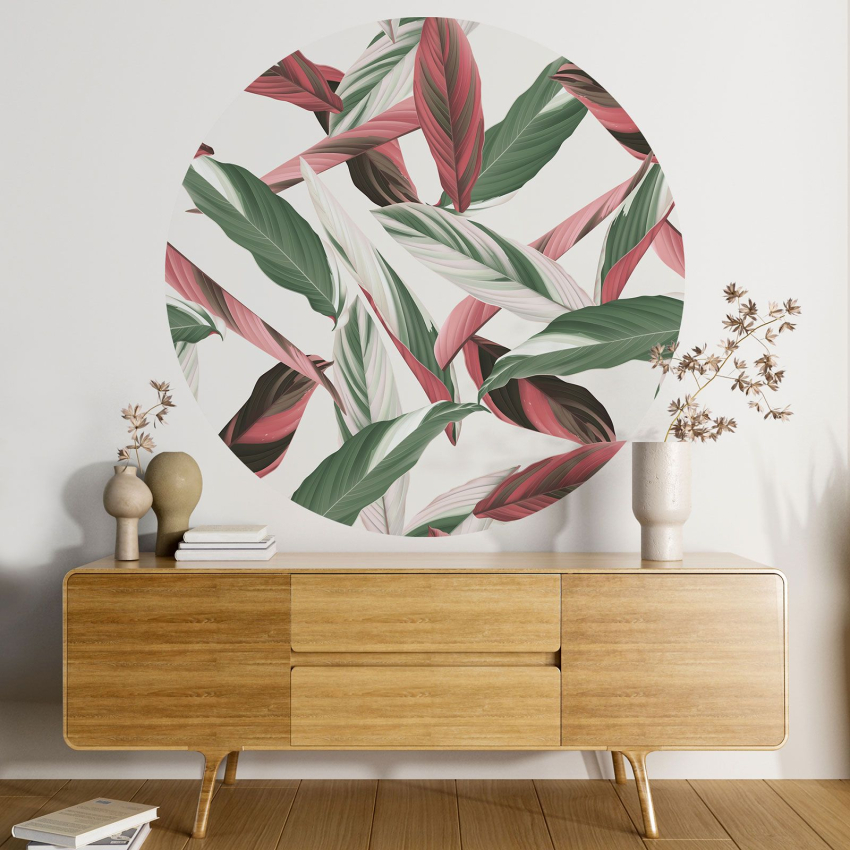 Papier peint rond / cercle - Motif botanique