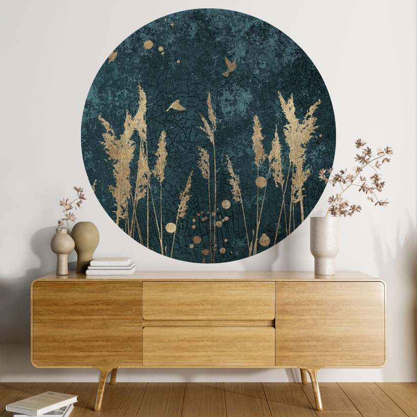 Papier peint rond / cercle - Motif botanique