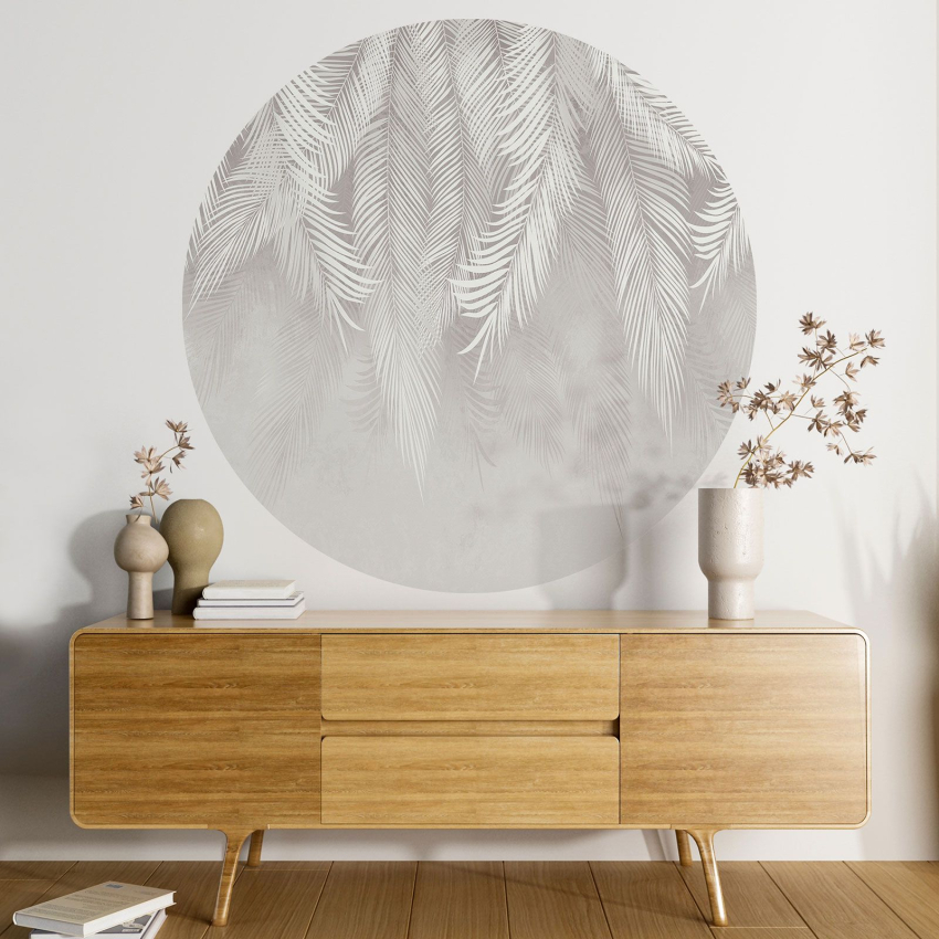 Papier peint rond / cercle - Motif botanique