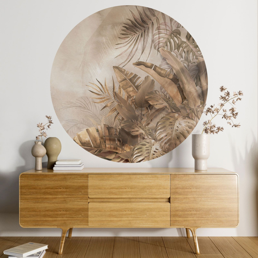 Papier peint rond / cercle - Motif botanique