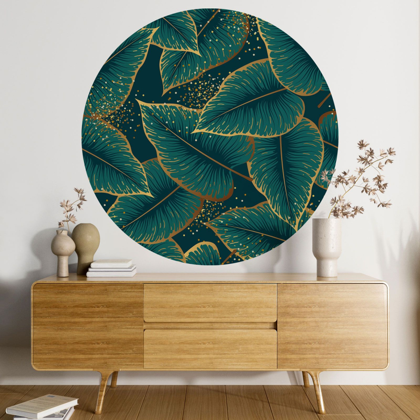 Papier peint rond / cercle - Motif botanique