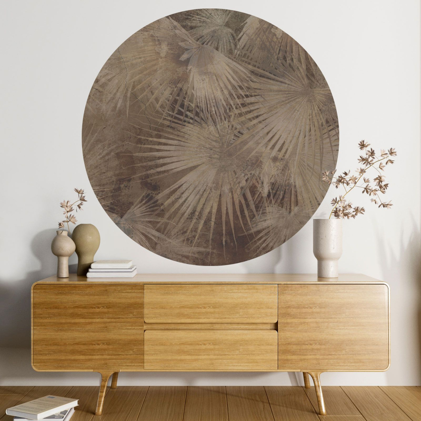Papier peint rond / cercle - Motif botanique