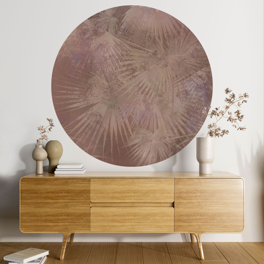 Papier peint rond / cercle - Motif botanique