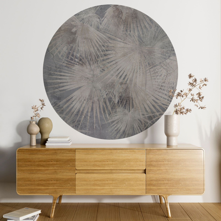 Papier peint rond / cercle - Motif botanique