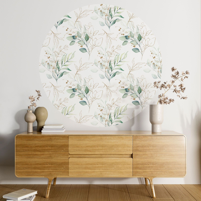 Papier peint rond / cercle - Motif botanique - 218