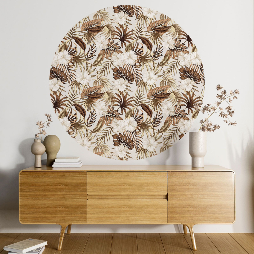 Papier peint rond / cercle - Motif botanique - 238