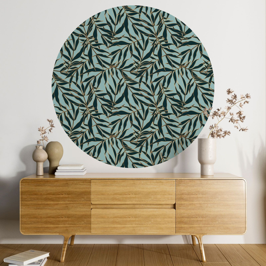Papier peint rond / cercle - Motif botanique - 242