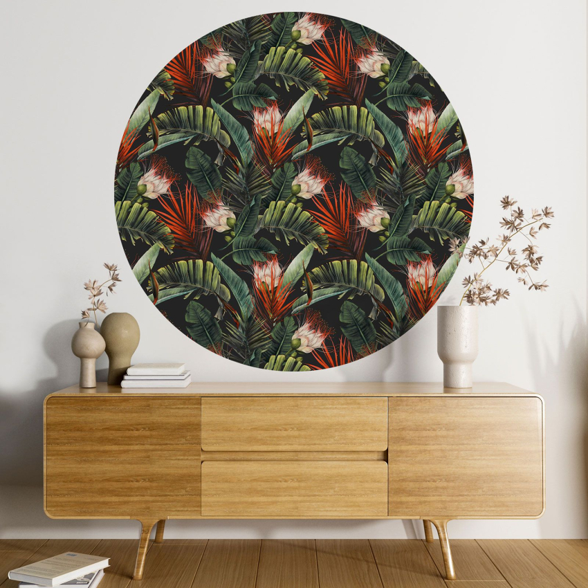 Papier peint rond / cercle - Motif botanique - 245