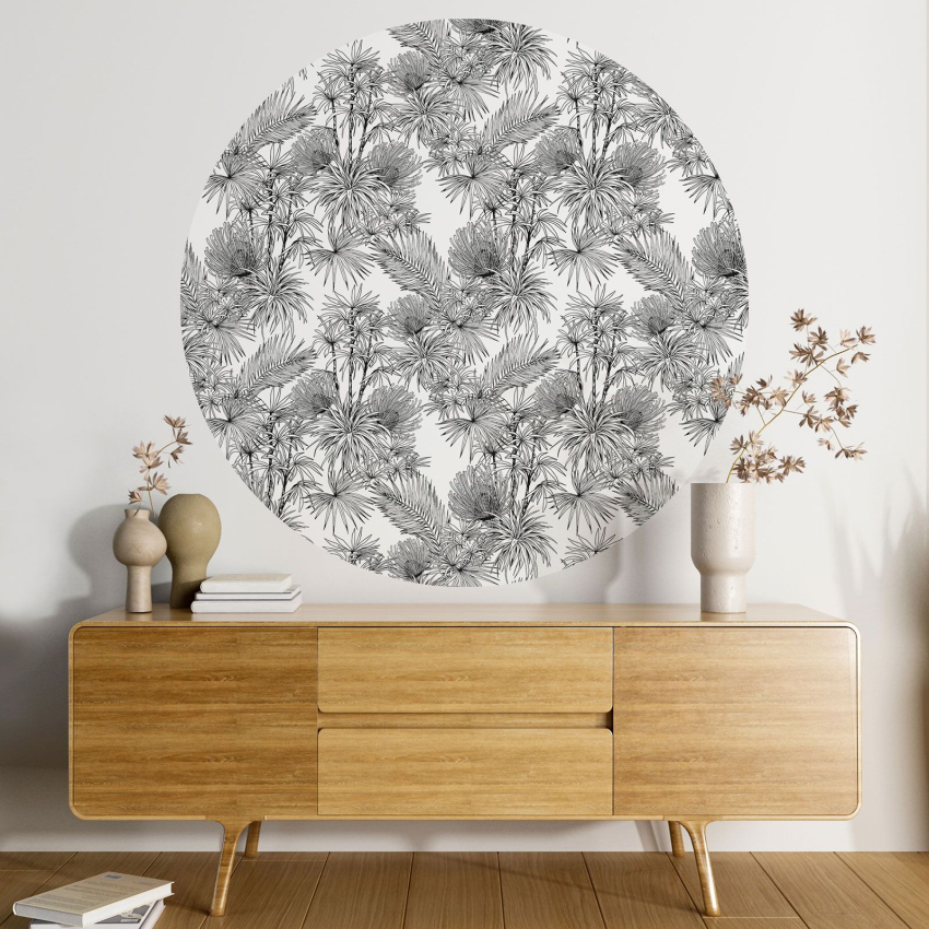 Papier peint rond / cercle - Motif botanique - 250