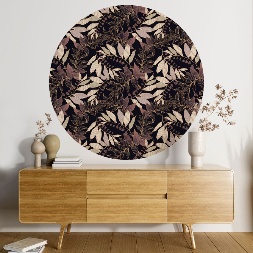 Papier peint rond / cercle - Motif botanique - 251