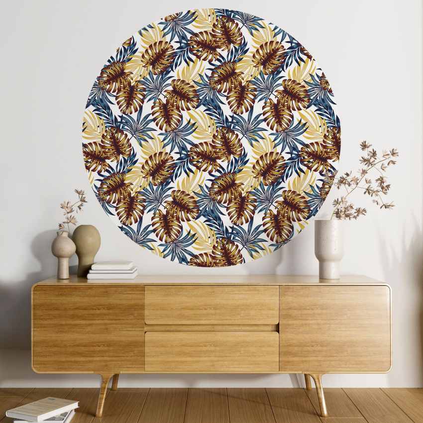 Papier peint rond / cercle - Motif botanique - 266