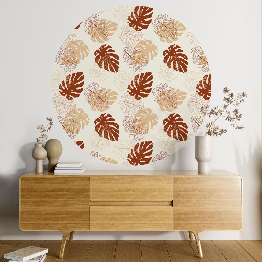 Papier peint rond / cercle - Motif botanique - 267