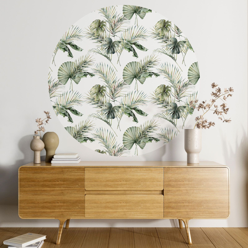 Papier peint rond / cercle - Motif botanique - 273