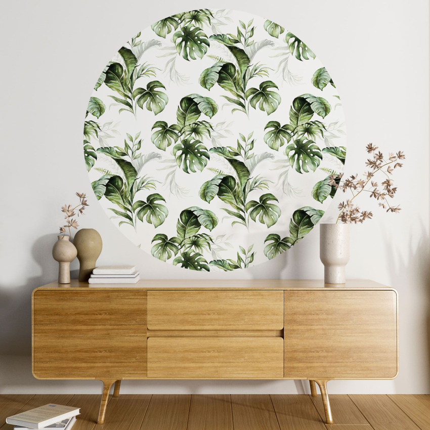Papier peint rond / cercle - Motif botanique - 274