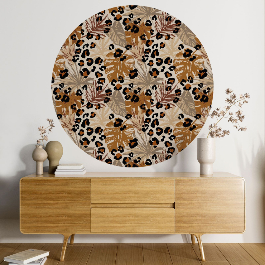 Papier peint rond / cercle - Motif botanique - 296