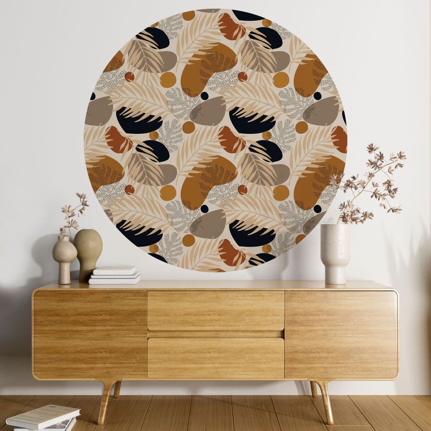 Papier peint rond / cercle - Motif botanique - 299