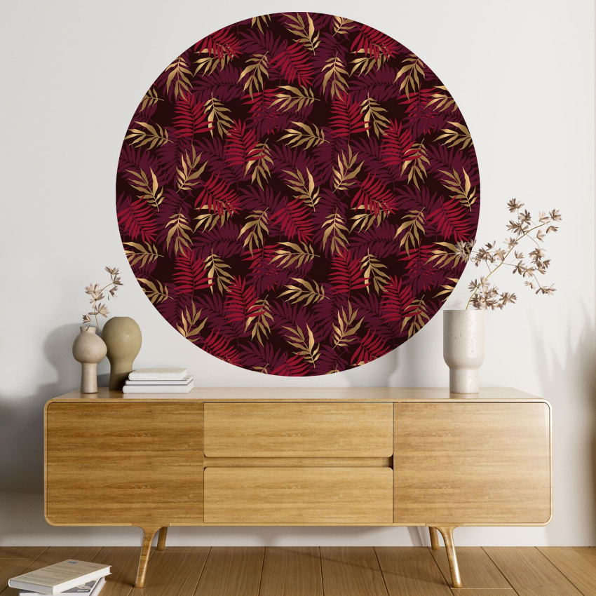 Papier peint rond / cercle - Motif botanique - 302