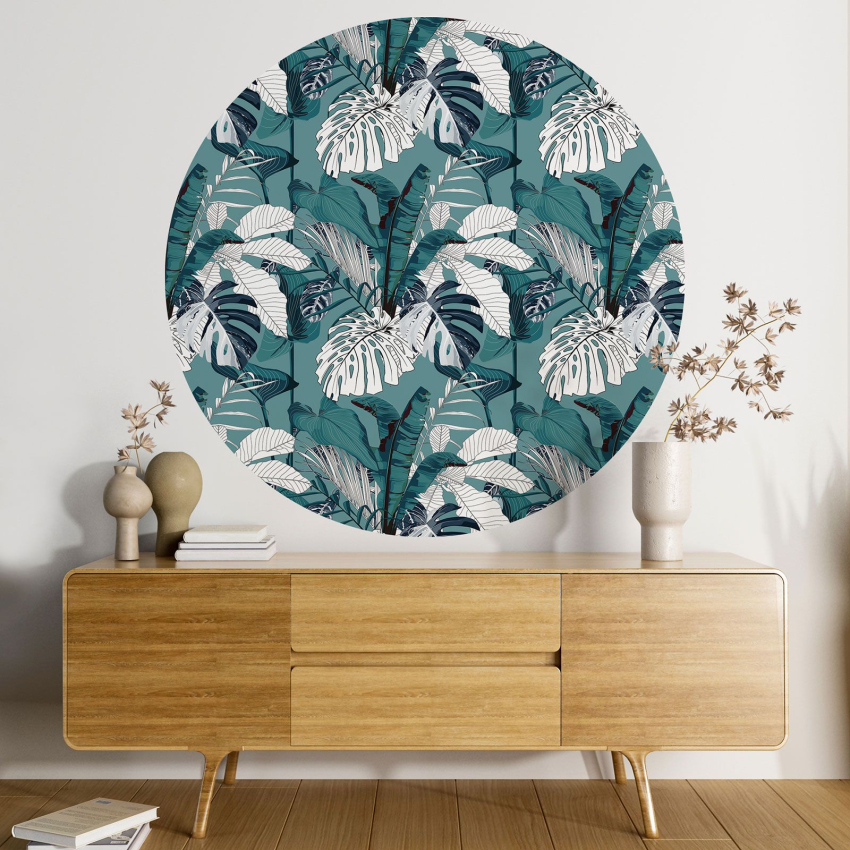 Papier peint rond / cercle - Motif botanique - 313