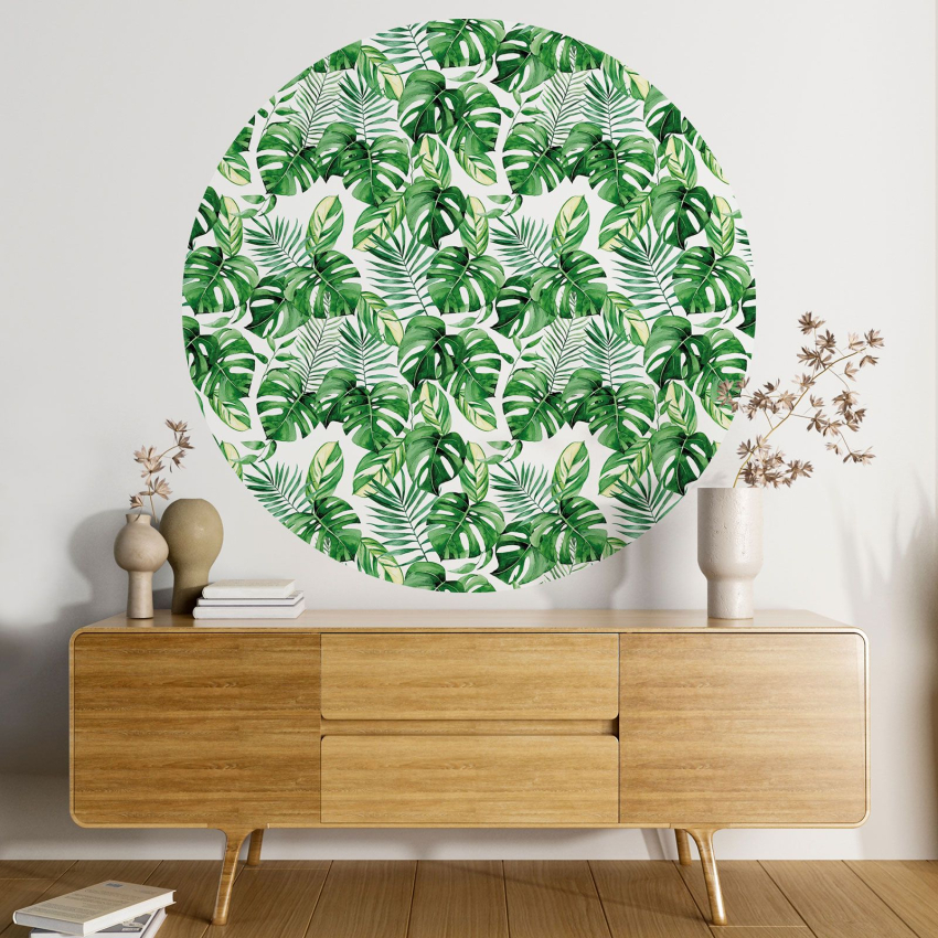 Papier peint rond / cercle - Motif botanique - 316