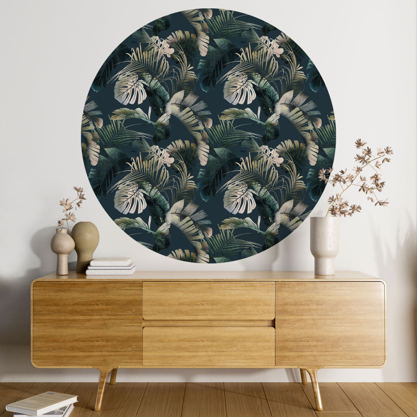 Papier peint rond / cercle - Motif botanique - 318